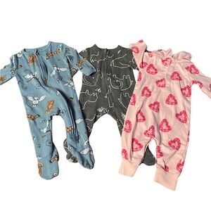 Baby 3 Month Clothing Bundle 6-Piece Mixed Brand Sleepers & One Pieces